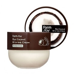 Крем для лица и тела с маслом кокоса FARMSTAY Real Coconut All-in-One Cream, 300 мл.