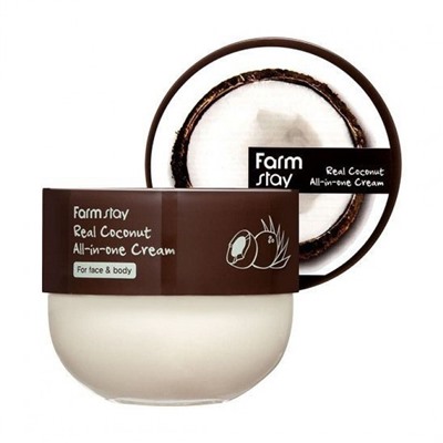 Крем для лица и тела с маслом кокоса FARMSTAY Real Coconut All-in-One Cream, 300 мл.