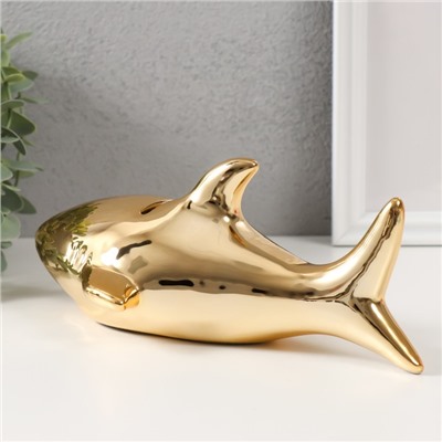 Копилка керамика "Золотая акула" 24,5х12,5х11 см