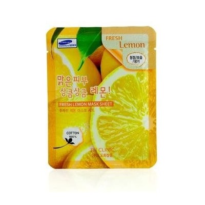 [3W CLINIC] Тканевая маска для лица ЛИМОН с витамином С Fresh Lemon Mask Sheet, 1 шт