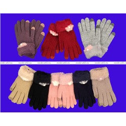 Перчатки женские зимние с начесом сенсорные арт. 0163