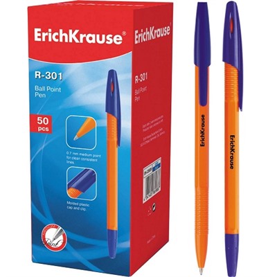 Ручка шариковая R-301 ErichKrause orange 0.7мм синяя упаковка 50шт