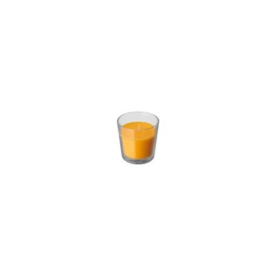 SINNLIG СИНЛИГ, Ароматическая свеча в стакане, Манго/желтый, 7.5 см