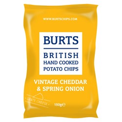 Картофельные чипсы Burts Mature Cheddar & Spring Onion со вкусом сыра чеддер и лука, 150 г