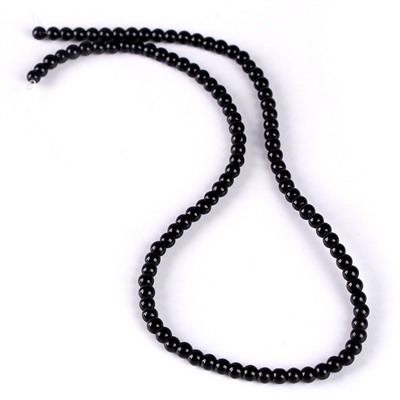 Бусины из натурального камня «Чёрный агат» набор 90 шт., размер 1 шт. — 4 мм