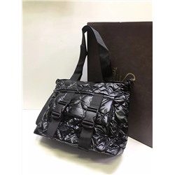 Женская сумка Экокожа+плащевка стеганная с 2-я ремнями черный
