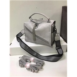 Женская сумка-рюкзак Экокожа с клепками серый