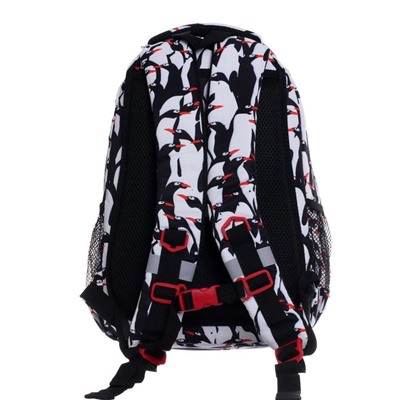 Рюкзак школьный, Grizzly RG-160, 40x27x20 см, эргономичная спинка, отделение для ноутбука, «Пингвин»