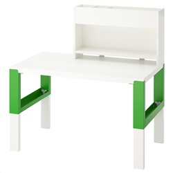 PÅHL ПОЛЬ, Стол с дополнительным модулем , белый/зеленый, 96x58 см