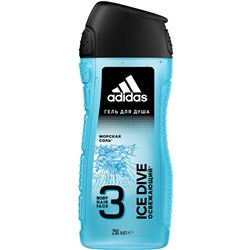 Гель для душа, Умывания и Шампунь Adidas Action-3 Ice Dive 250мл