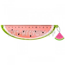 Линейка - закладка пластик, гибкая с подвеской 15 см Tutti-Frutti Watermelon deVente 5091024, 5091024