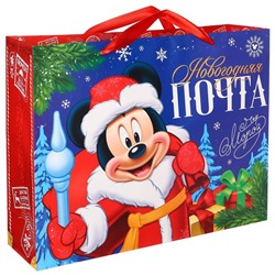 Пакет ламинат горизонтальный,"Новогодняя почта", 40 x 31 x 11,5 см , Микки Маус и его друзья
