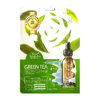 [ECO BRANCH] Маска для лица тканевая ЗЕЛЕНЫЙ ЧАЙ ампульная Green Tea Ampoule Essence Sheet Mask, 25 мл