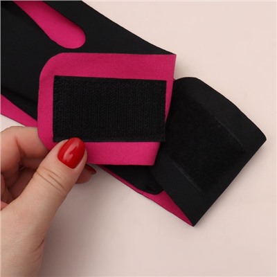 Маска текстильная для коррекции овала лица, на липучке, 62 × 11 см, цвет чёрный/розовый