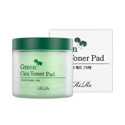 RiRe Green Cica Toner Pad - Успокаивающие пэды с центеллой 70шт. / 150мл