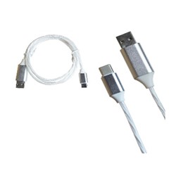 Кабель USB светящийся Z1 Type-C 1000mm (Белый)