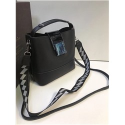 Женская сумка Экокожа двойной ремень квадратная пряжка черный