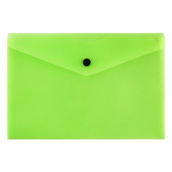Папка-конверт на кнопке А4, 150 мкм, Calligrata Neon, полупрозрачная, неон салатовый