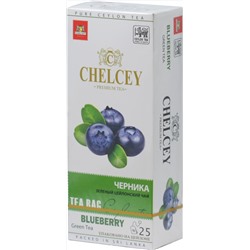 CHELCEY. Blueberry green tea 50 гр. карт.пачка, 25 пак. (Уцененная)