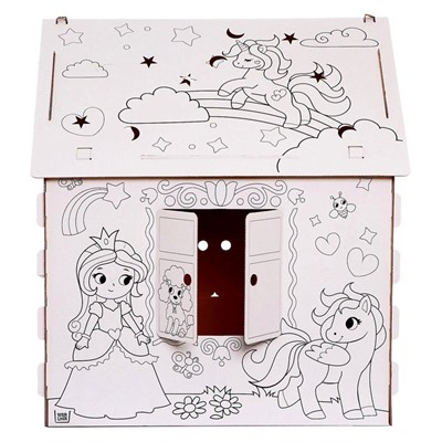 Дом-раскраска из картона «Милые принцессы»