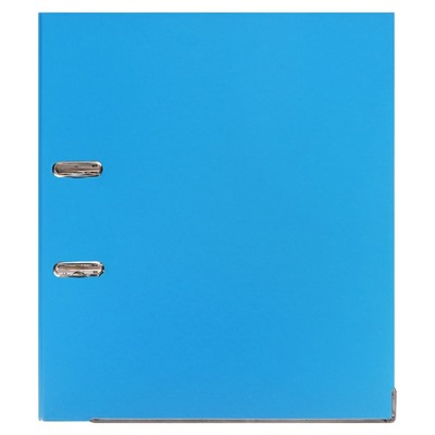 Папка-регистратор А4, 50 мм, Calligrata, ПВХ, тиснение "лен", металлическая окантовка, карман на корешок, собранная, голубая, микс