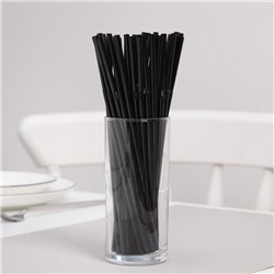 Набор трубочек одноразовых для коктейля Доляна, 0,5×21 см, 100 шт, с гофрой, цвет чёрный
