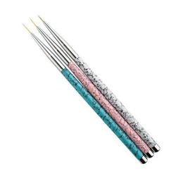 Набор кистей для тонких линий с мраморной ручкой Starlet Professional (3шт)