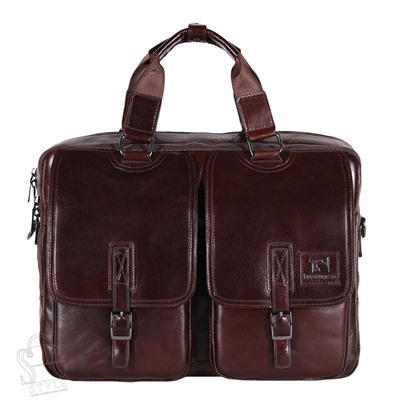 Портфель мужской кожаный 66641G brown Fuzhiniao