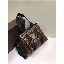 Женская сумка Экокожа+плащевка стеганная с 2-я ремнями коричневый