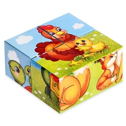 Кубики картонные «Мамы и дети», 4 шт