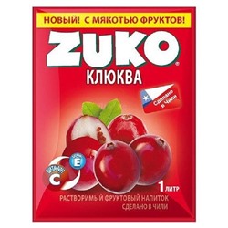 Растворимый напиток Zuko со вкусом клюквы, 25 г