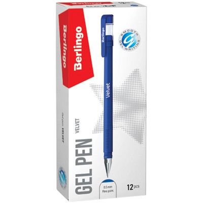 Ручка гелевая 0,5 мм Berlingo Velvet, стержень синий