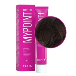 TEFIA Mypoint 5.1 Перманентная крем-краска для волос / Светлый брюнет пепельный, 60 мл