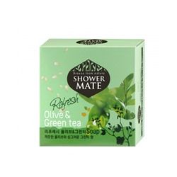 [SHOWER MATE] Мыло для лица и тела ОЛИВКИ И ЗЕЛЕНЫЙ ЧАЙ Olive&Green Tea, 100 г