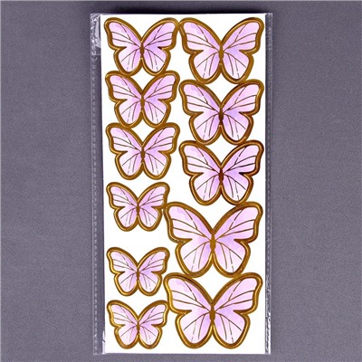 Набор для украшения торта «Бабочки» 11 шт., цвет розовый