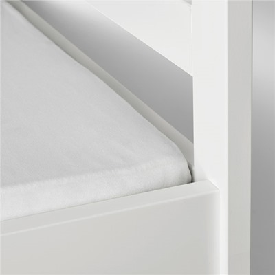 LEN ЛЕН, Простыня натяжн для кроватки, белый, 60x120 см