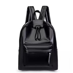 Женский рюкзак Экокожа с внешним карманом черный