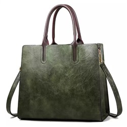 Женская вместительная сумка Экокожа зеленая