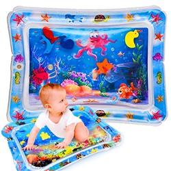 Детский надувной развивающий водный коврик аквариум