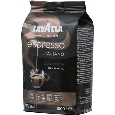 LAVAZZA. Espresso Classico (зерновой) 1 кг. мягкая упаковка