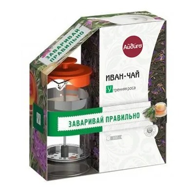 Иван-чай "Утренняя роса" с оранжевым френч-прессом