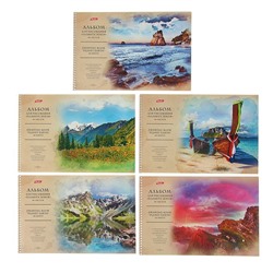 Альбом для рисования А4, 48 листов на гребне «Планета Земля», обложка мелованный картон, тиснение, МИКС