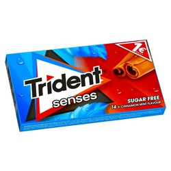 Жевательная резинка Trident Senses Cinnamon Mint Flavour со вкусом корицы, 27 г