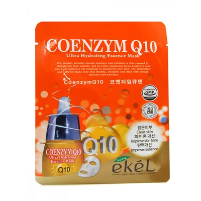[EKEL] Маска для лица тканевая КОЭНЗИМ Q10 Coenzym Q10 Ultra Hydrating Essence Mask, 25 мл