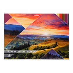 Альбом для рисования А4, 30 листов на клею "Краски природы", обложка мелованный картон, жёсткая подложка, блок 120 г/м2