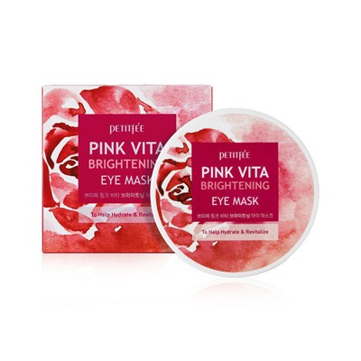 Осветляющие тканевые патчи для глаз с витаминным комплексом Petitfee Pink Vita Brightening Eye Mask, 60шт