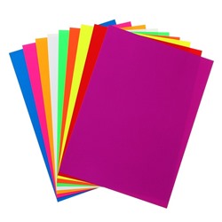 Набор картона цветного флуоресцентного, формат А4, 9 листов, 9 цветов