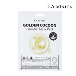 [LA BONITA] Маска для лица тканевая питательная КОКОН ЗОЛОТОГО ШЕЛКОПРЯДА Golden Cocoon Essential Mask Pack, 20 мл
