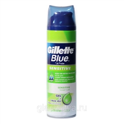 Гель для бритья Джиллетт(ʤɪˈlet) Blue Sensitive для чувствительной кожи 200мл