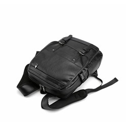 Рюкзак мужской Экокожа с ремешками черный